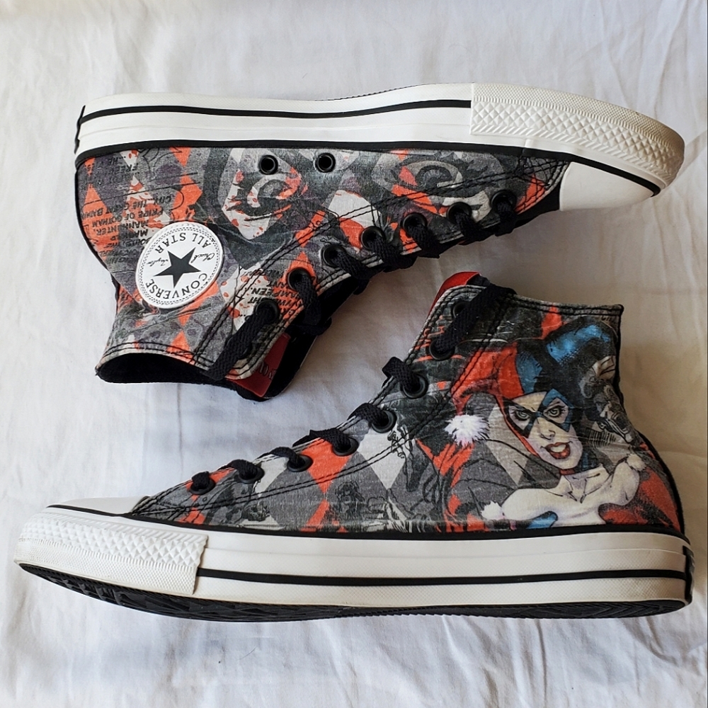 Converse All Star X DC Comics Harley Quinn Unisex Sneakers Size Mens 9/Womens 11 - Picture 5 of 9